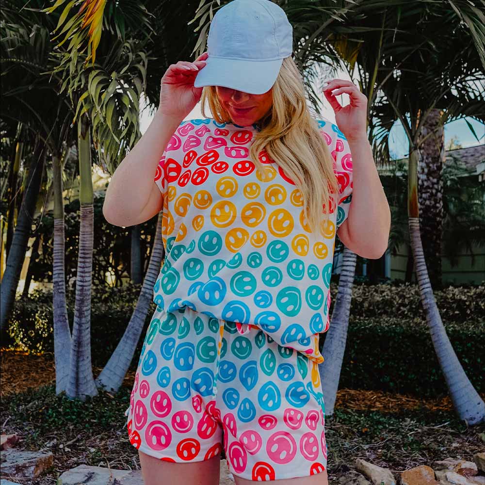 Happy Face Tie Dye Pajama Set