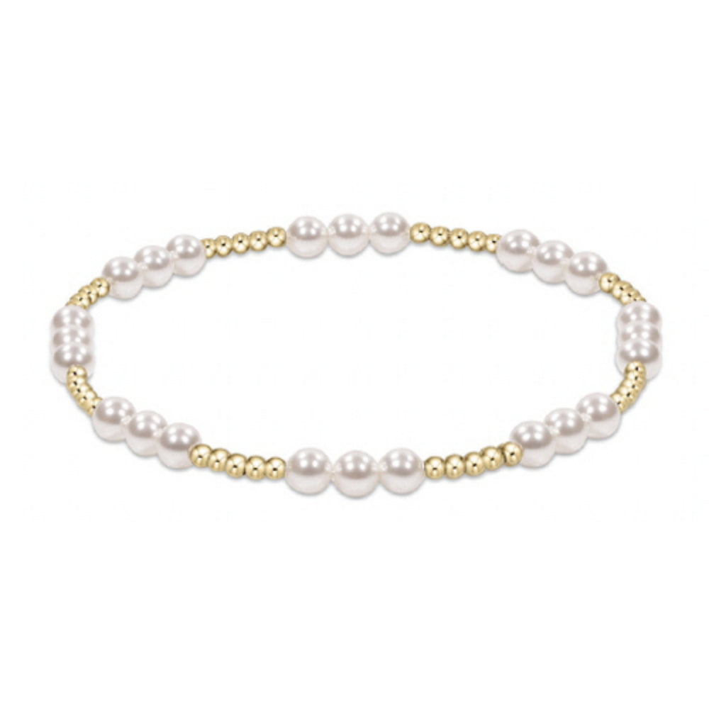 ENewton Extends Classic Joy Pattern 4mm Bead Bracelet - Pearl