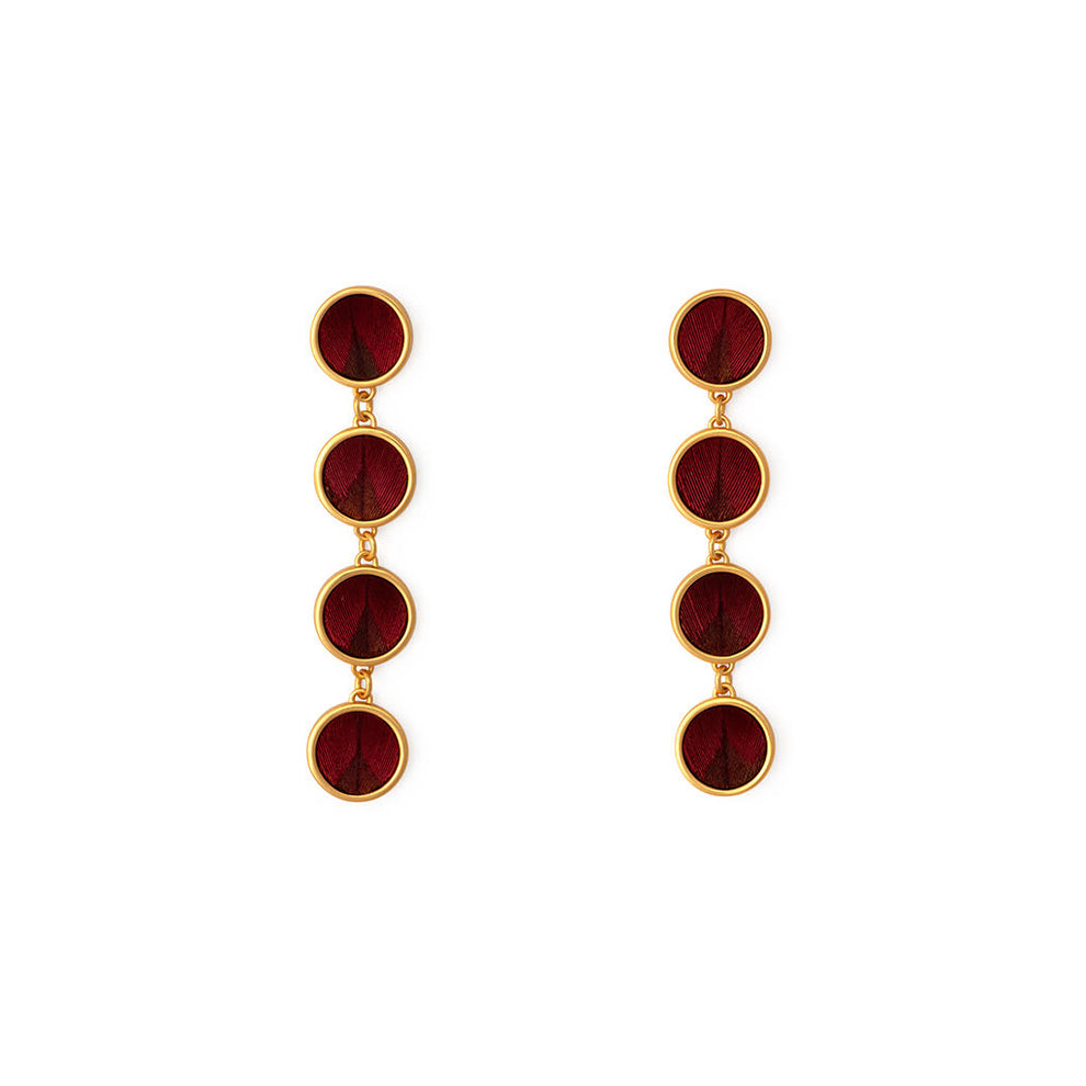 Willow Round Bezel Drop Earring