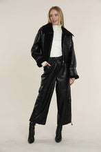 Load image into Gallery viewer, Vegan Leather Cargo Pant Available in Black, Aqua, Ivory &amp; Army
