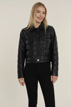 Load image into Gallery viewer, Vegan Leather Quilted Jacket - Available in Army, Beige &amp; Black
