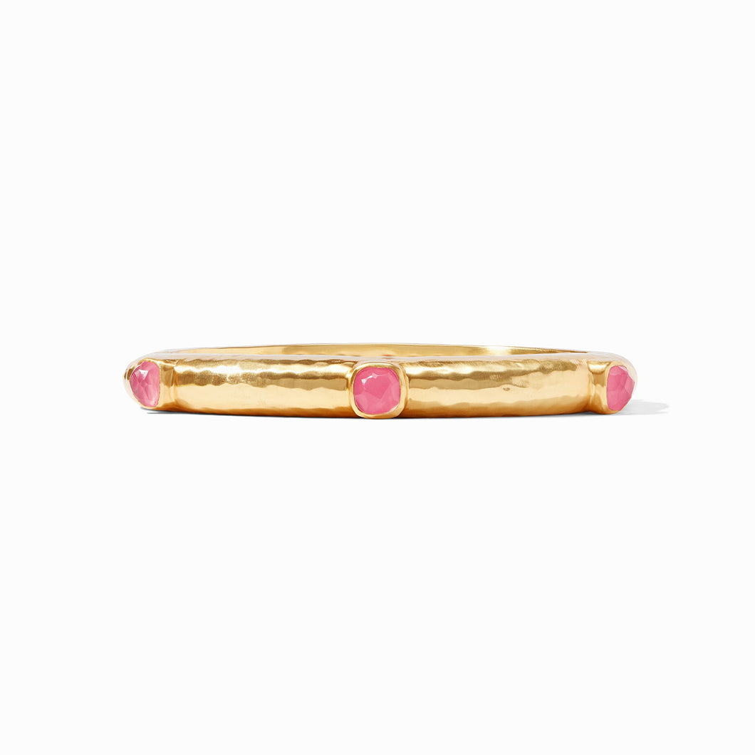 Catalina Hinge Bangle Gold- Indescent  Peony Pink
