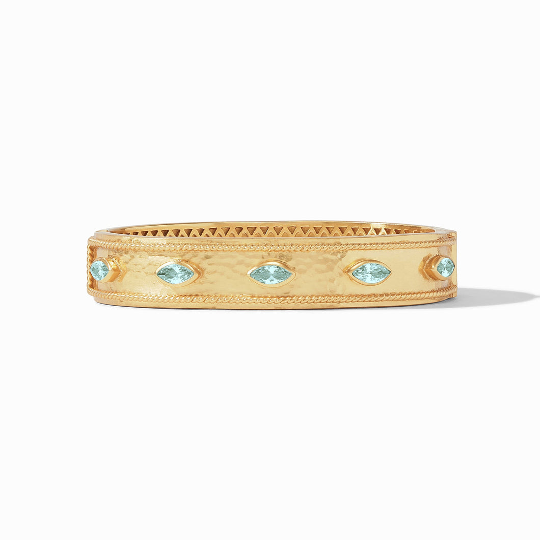 Monaco Hinge Bangle Gold-Bahamian Blue