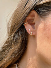 Load image into Gallery viewer, Jumbo Huggie With Diamond Marquise Center Earring
