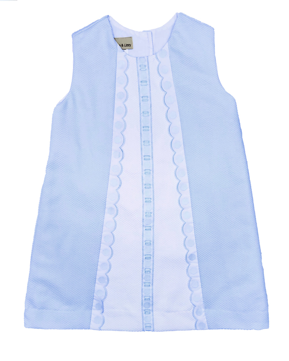 Blue and White Pique Classic Dress