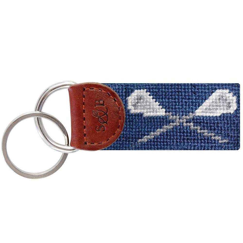 Crossed Lacrosse Sticks Needle Point Key Fob