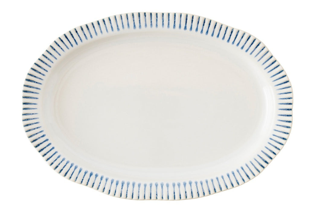 Sitio Strip Indigo 17” Serving Platter